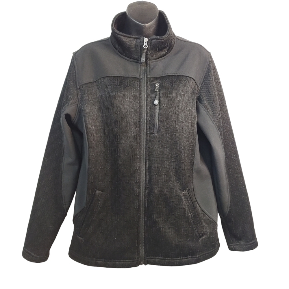 Swiss Tech Men's 2-Tone Dual Fabric Black Jacket Size L